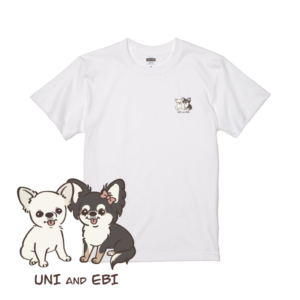 お座りデザイン<br>Tシャツ"ホワイト"