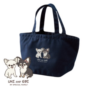 お座りデザイン<br>トートバッグ"ネイビー"